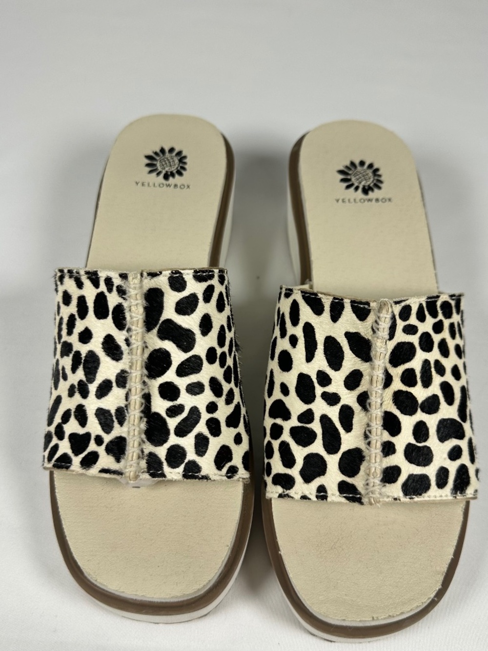 Yellow Box Animal Cheetah Print Wedge Slip On Kassie Sandals Women's Size 7.5